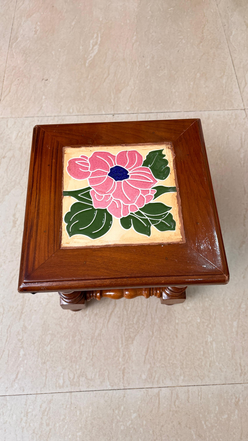 Athangudi Teak Wood Stool