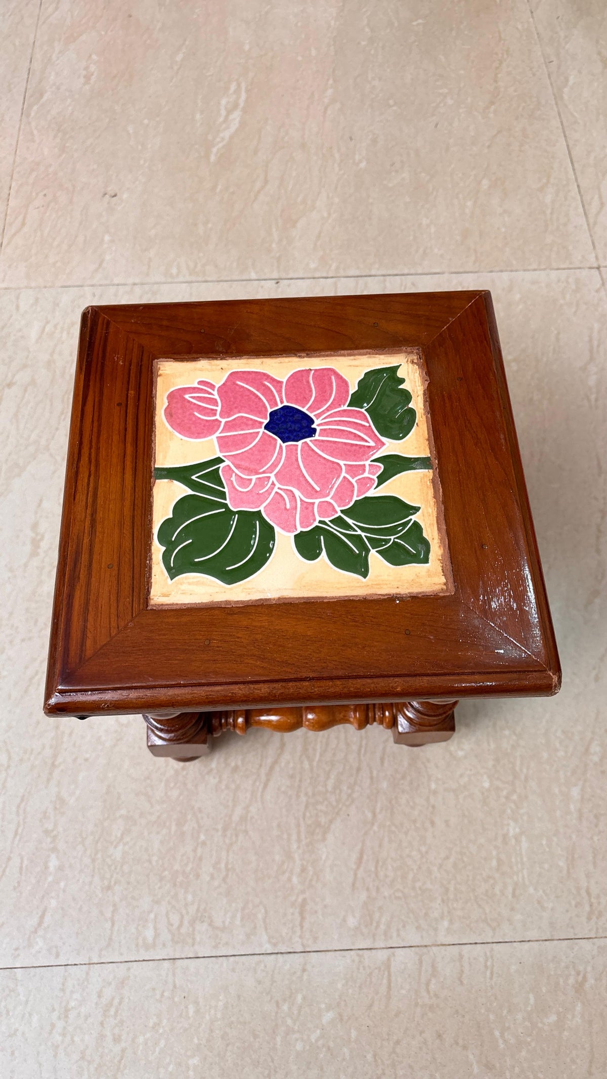 Athangudi Teak Wood Stool