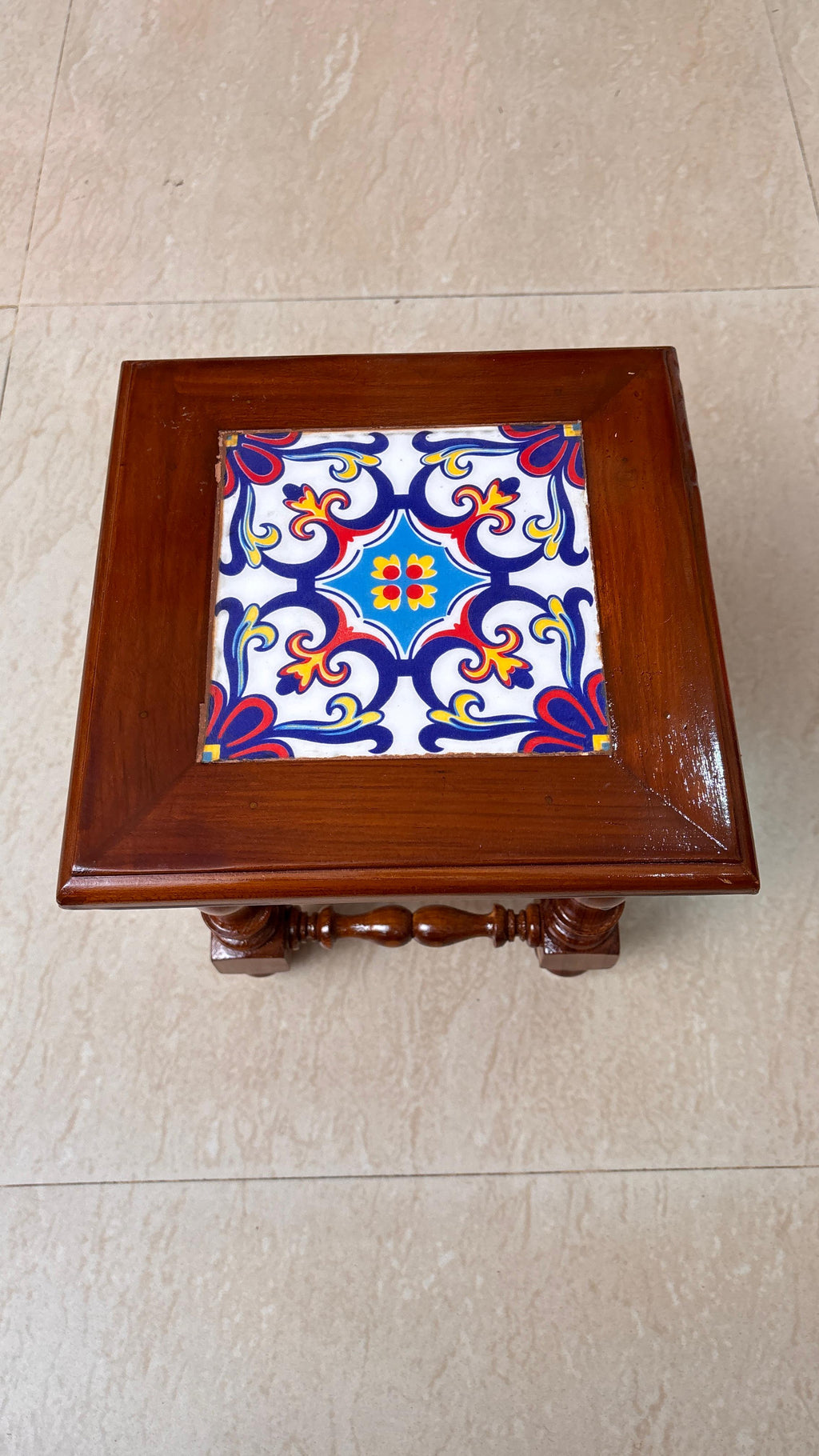 Athangudi Teak Wood Stool