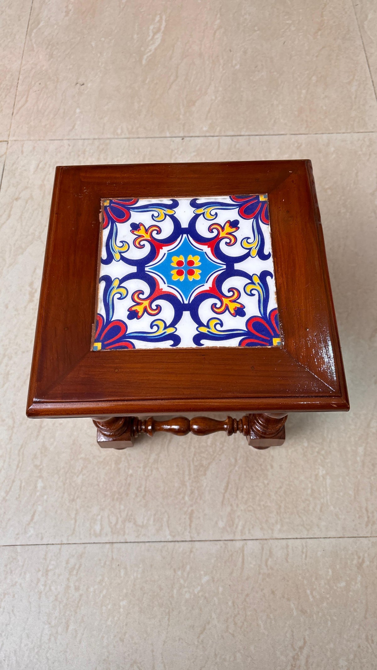 Athangudi Teak Wood Stool