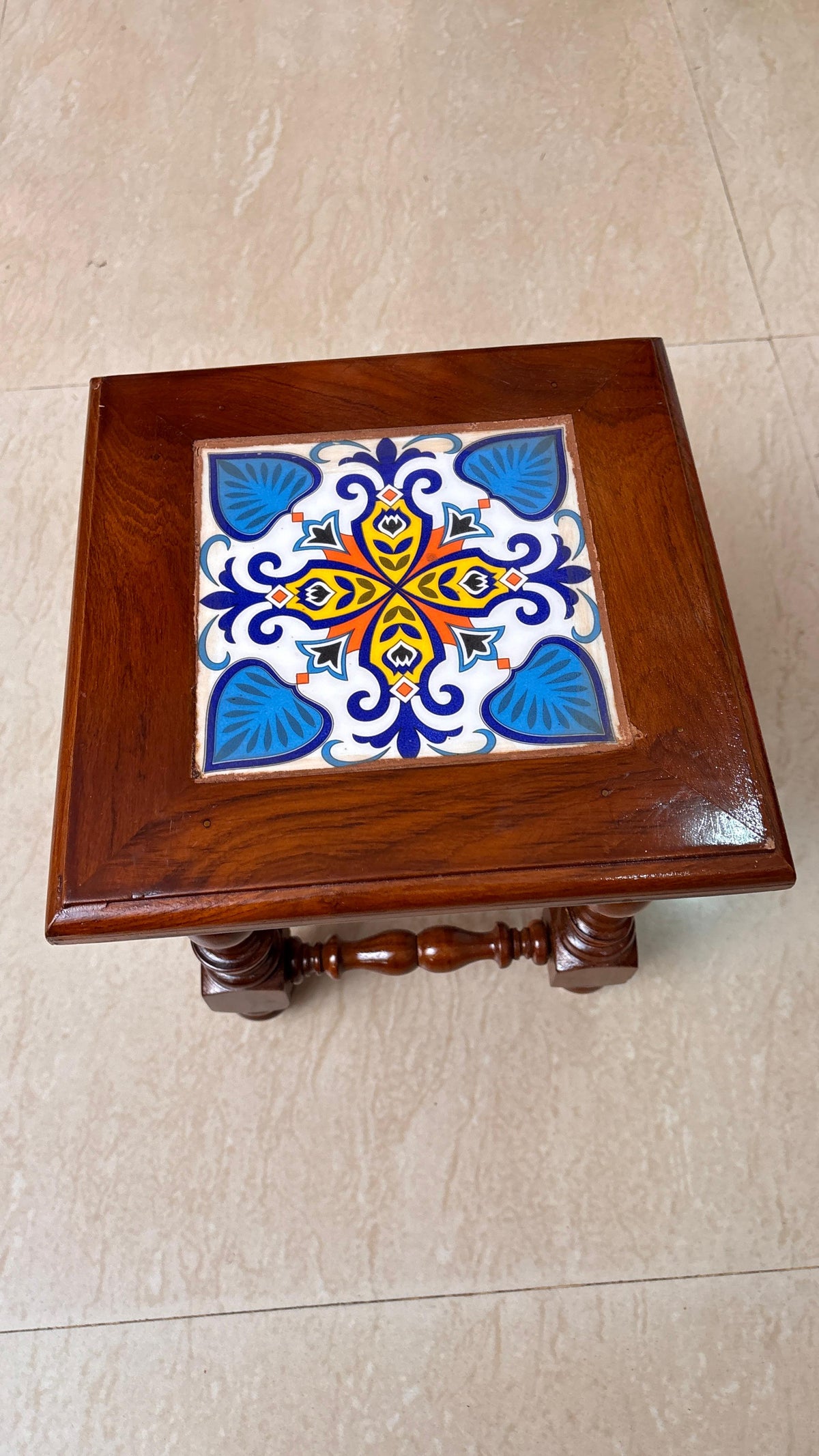 Athangudi Teak Wood Stool