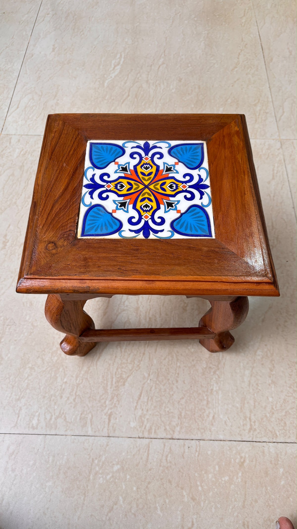Athangudi Teak Wood Stool