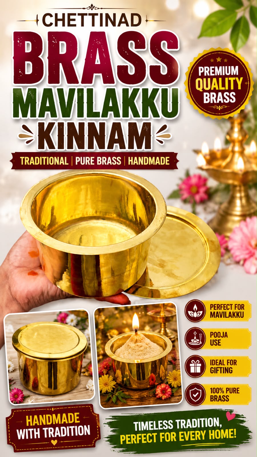 Chettinad Brass Mavilakku Kinnam – Product Uses