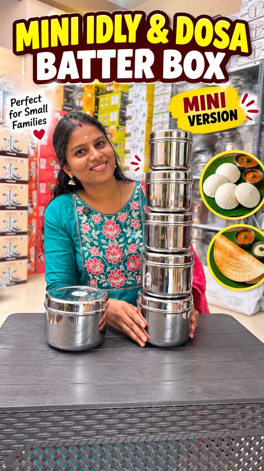 Mini Idly & Dosa Batter Box – 5 Piece Set