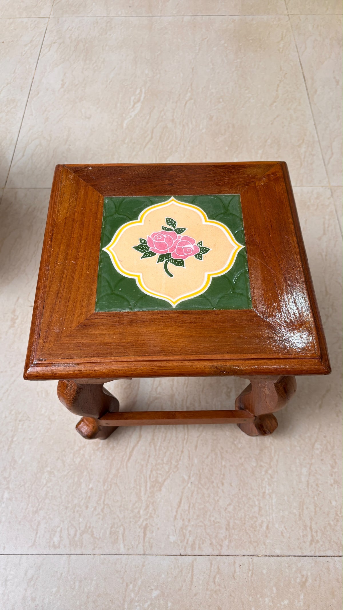Athangudi Teak Wood Stool