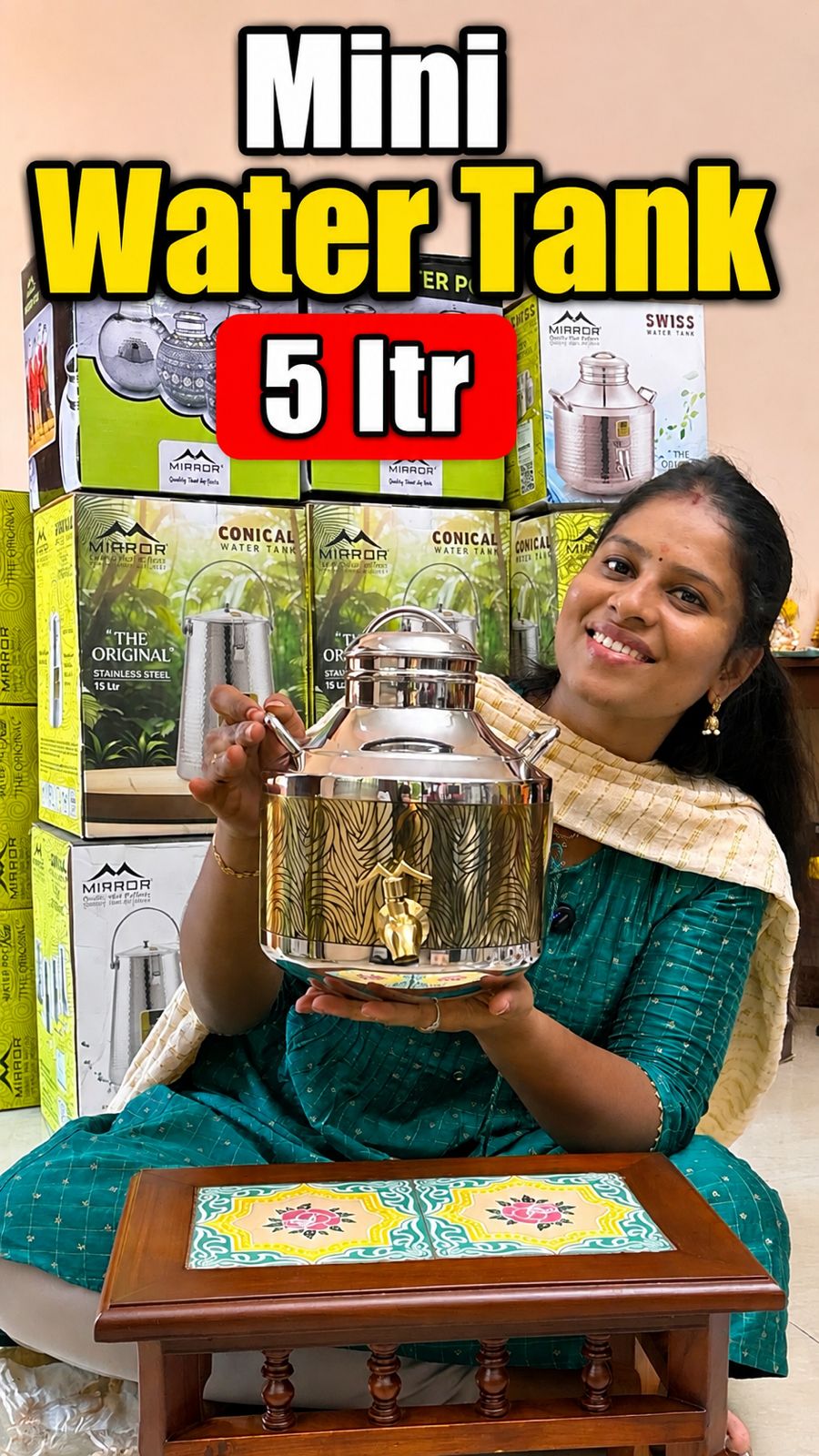 Mirror Swiss Stainless Steel Water Tank – 5 Litre