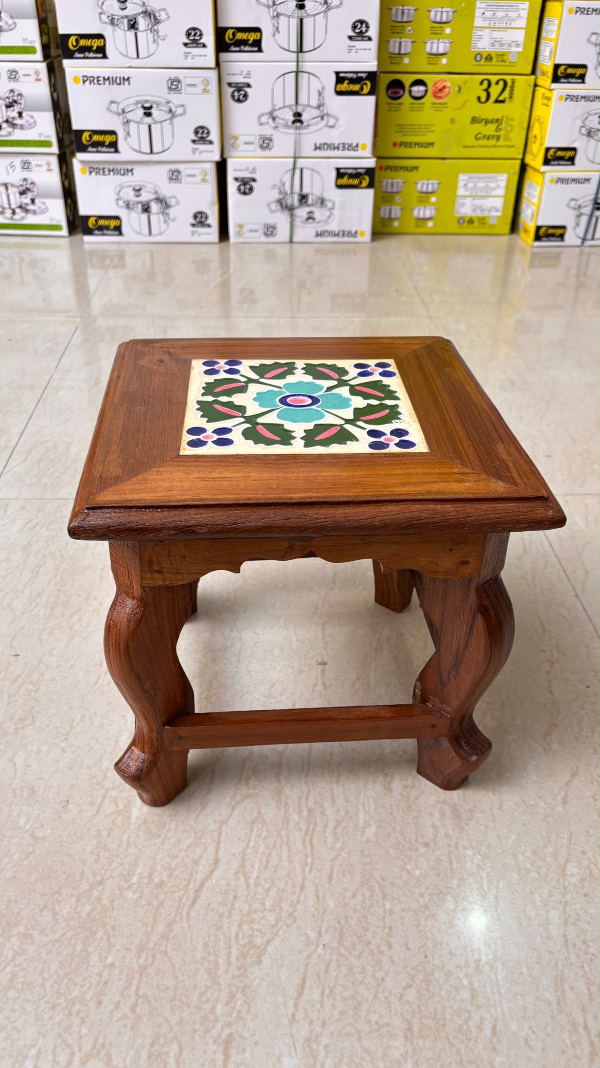Athangudi Teak Wood Stool