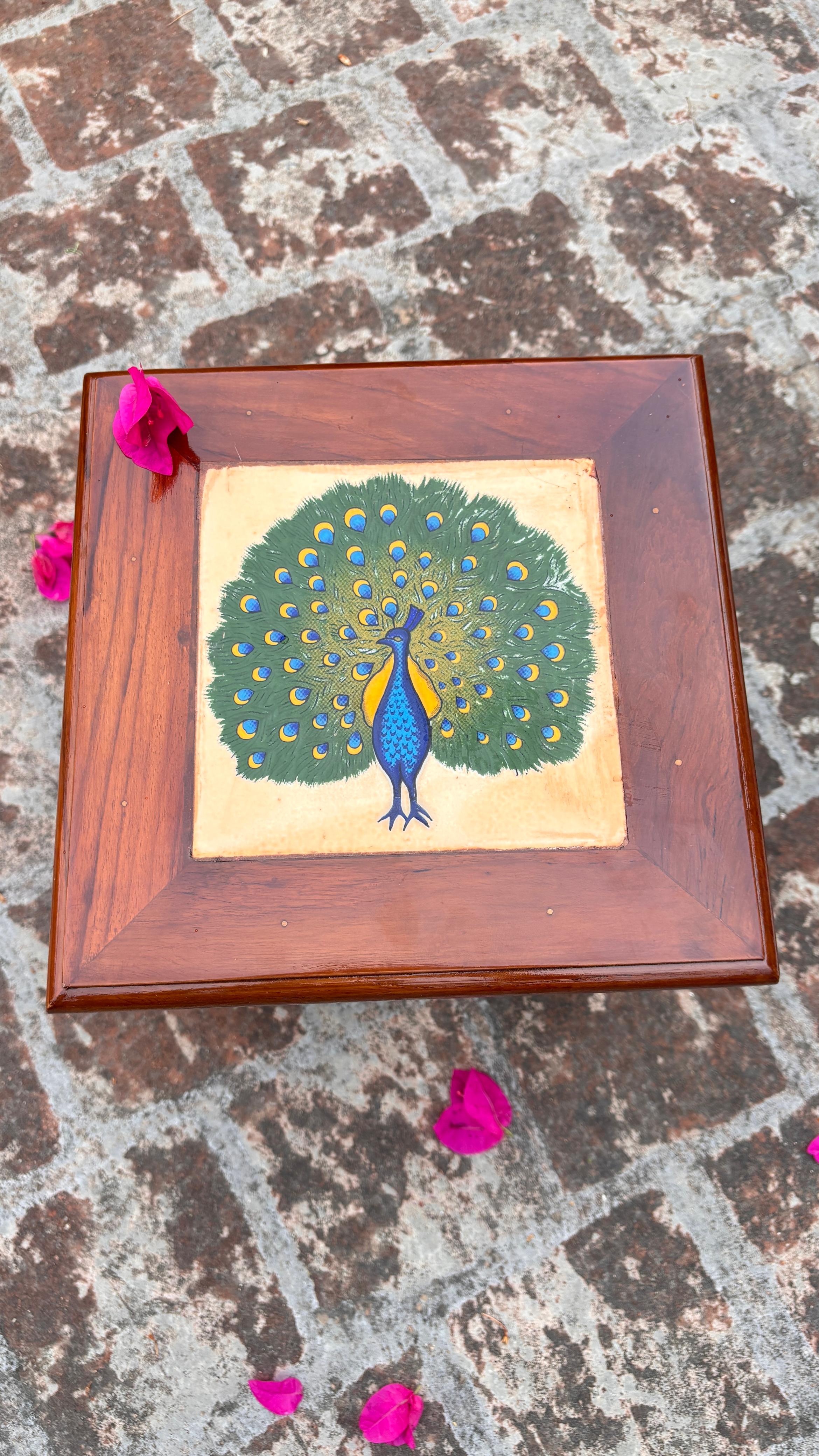 Athangudi Teak Wood Stool