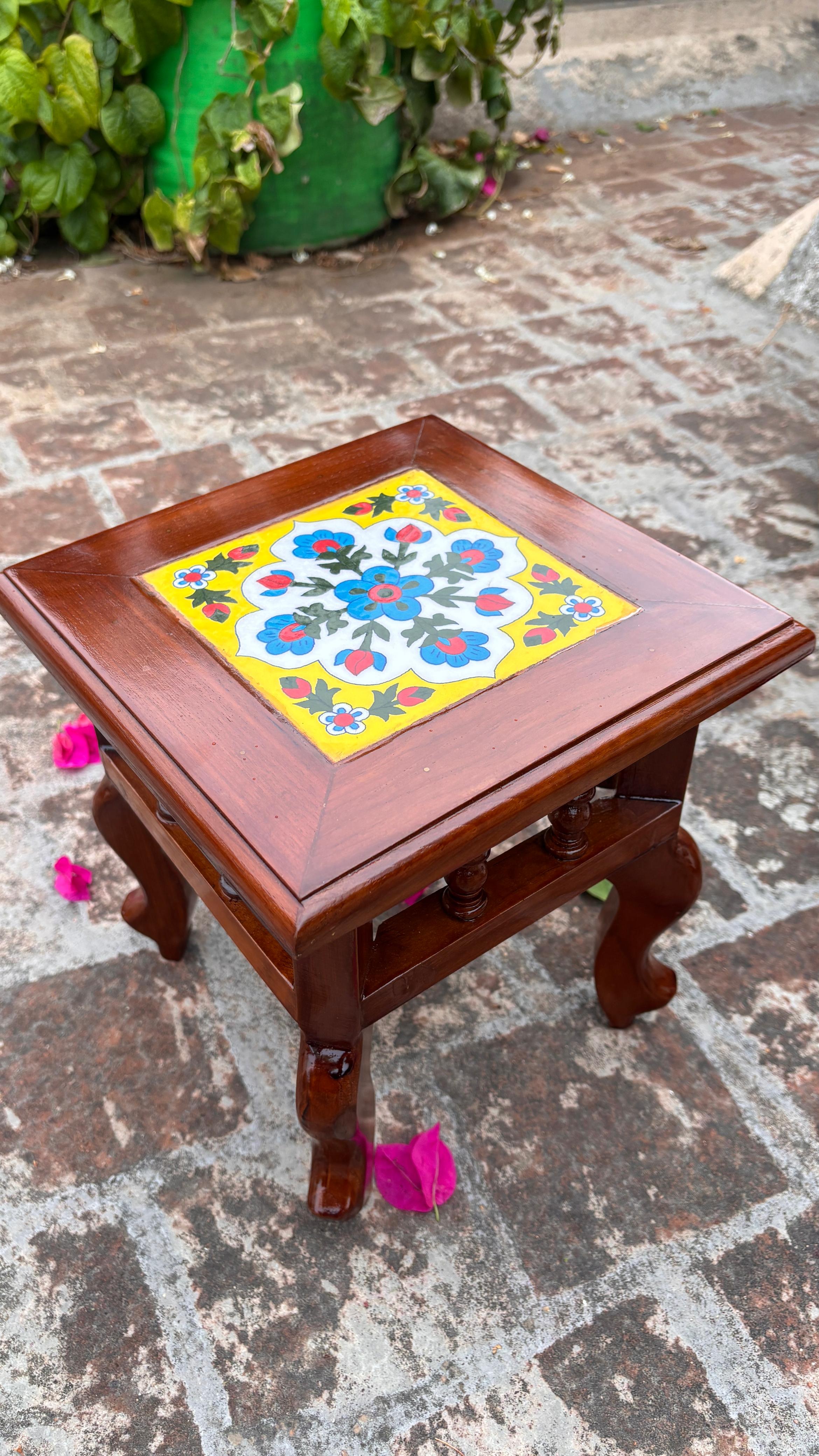 Athangudi Teak Wood Stool
