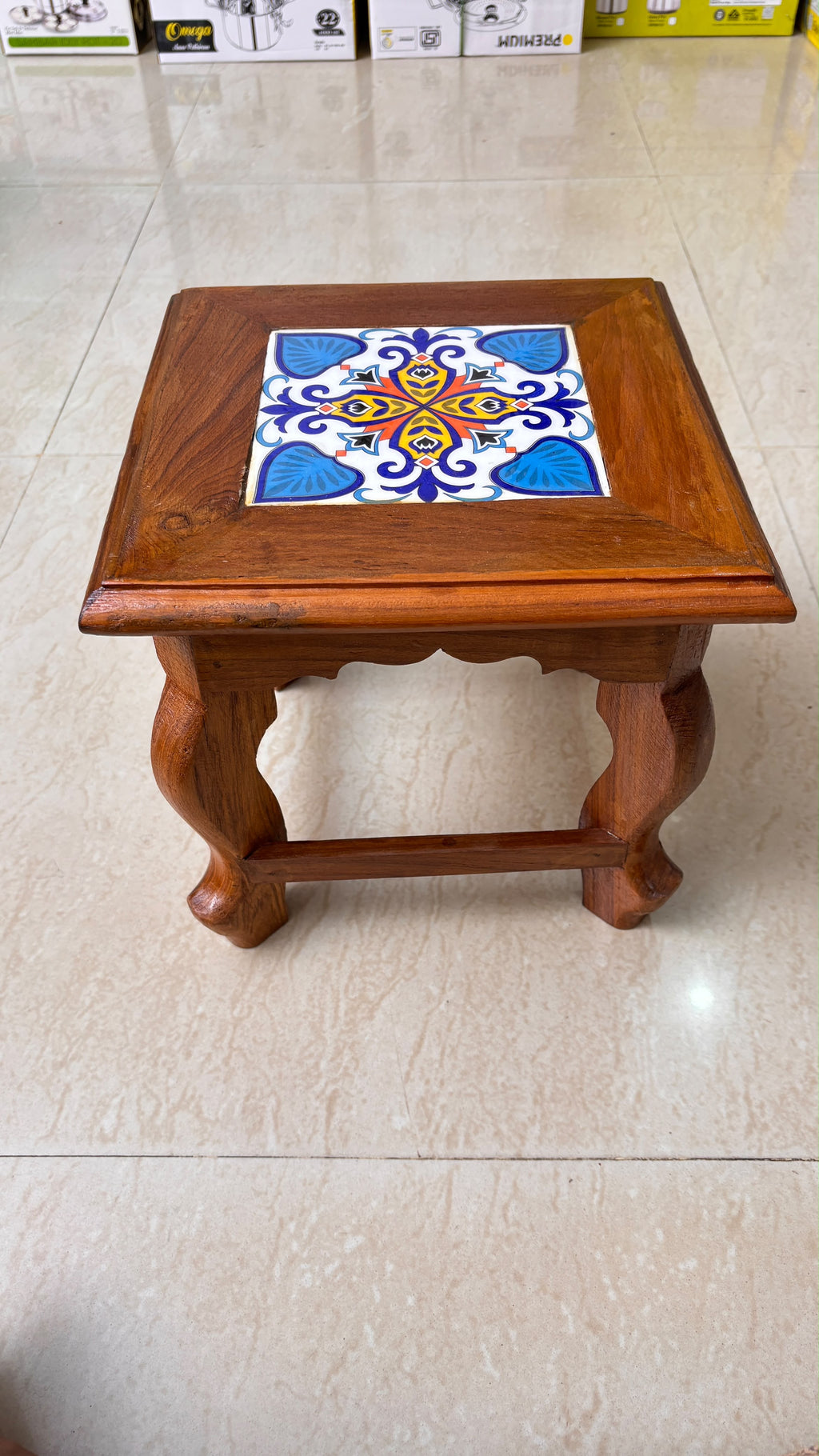 Athangudi Teak Wood Stool