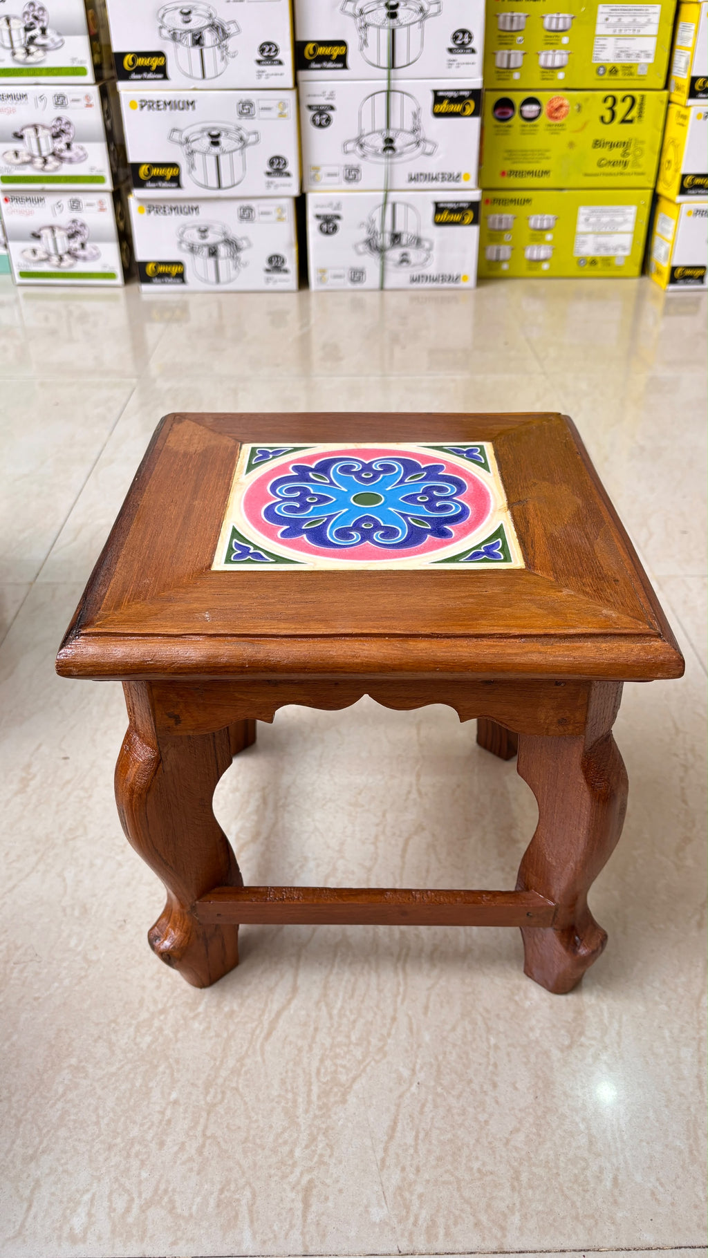 Athangudi Teak Wood Stool