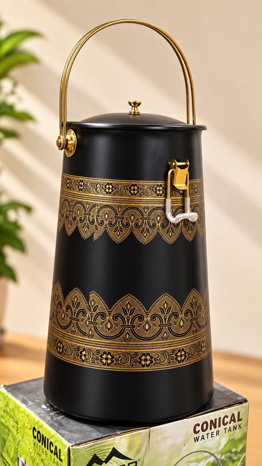 Luxe Black Conical Water Tank – 10 Litre