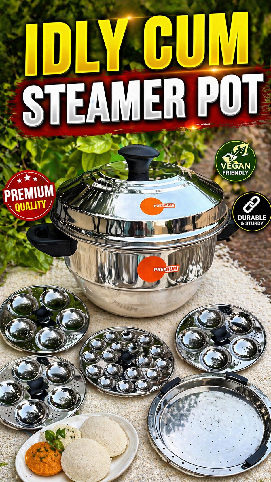 Vegan Idly Pot - Stainless Steel
