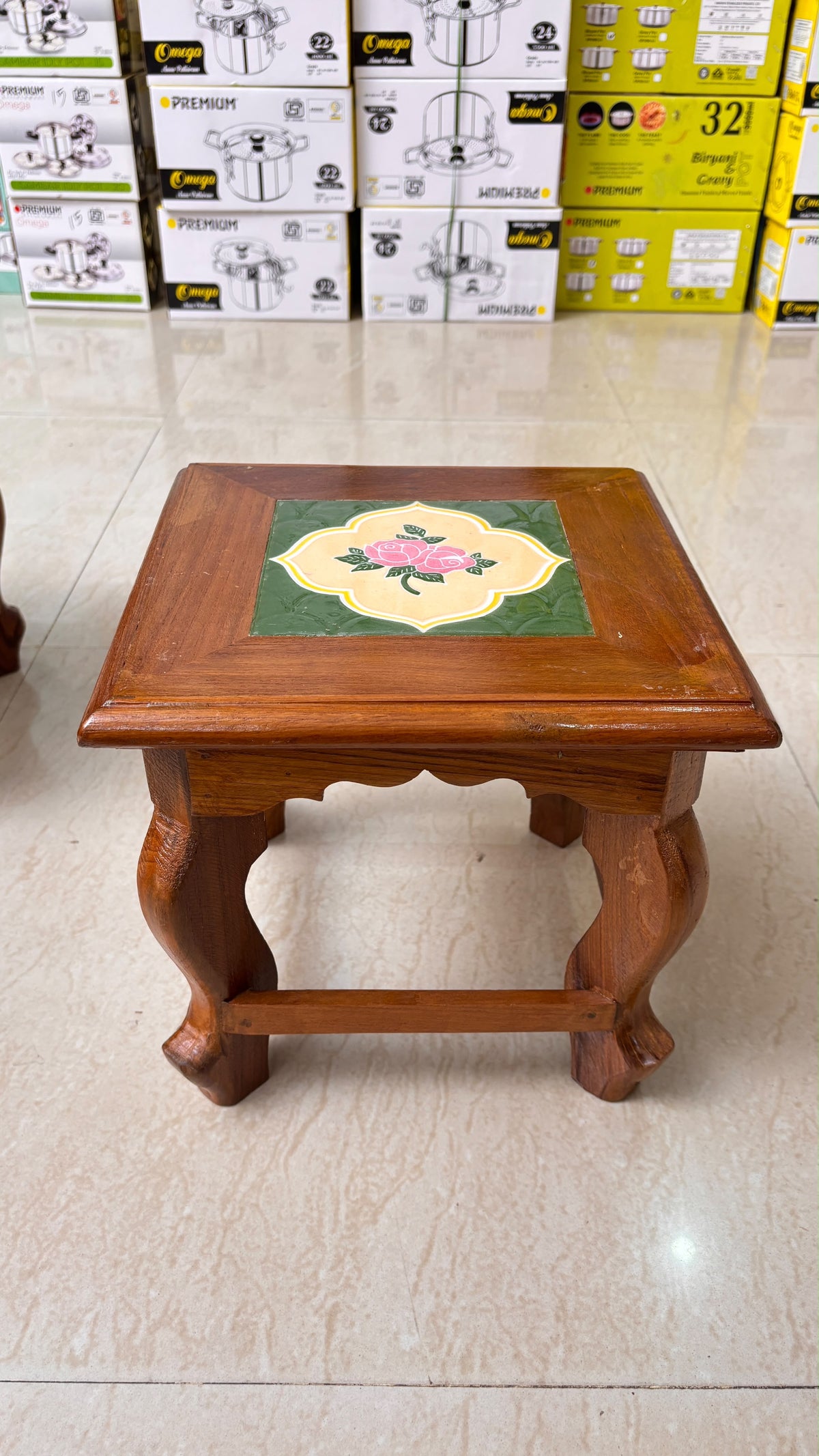 Athangudi Teak Wood Stool