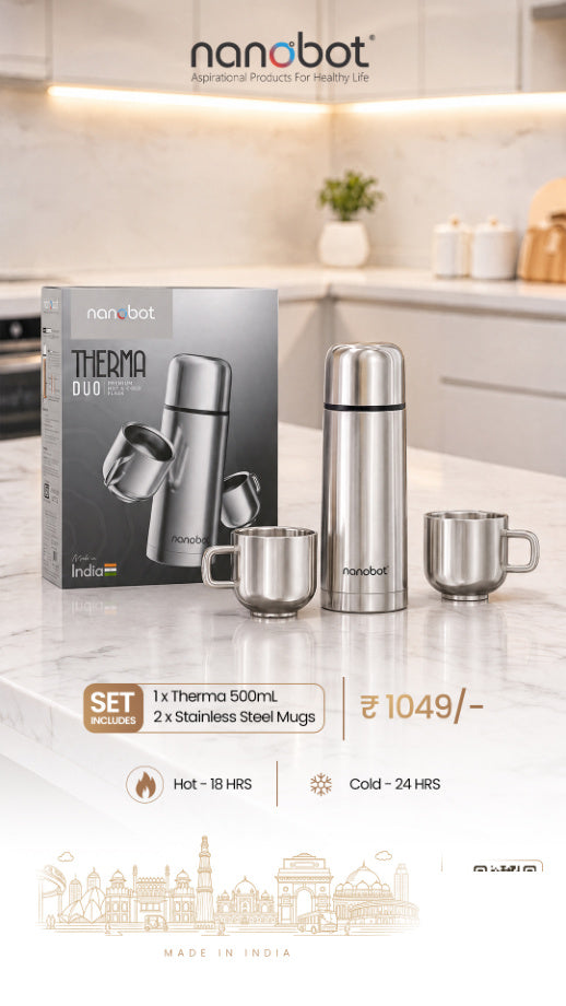 Nanobot Therma Duo – Premium Hot & Cold Flask & Mug Set