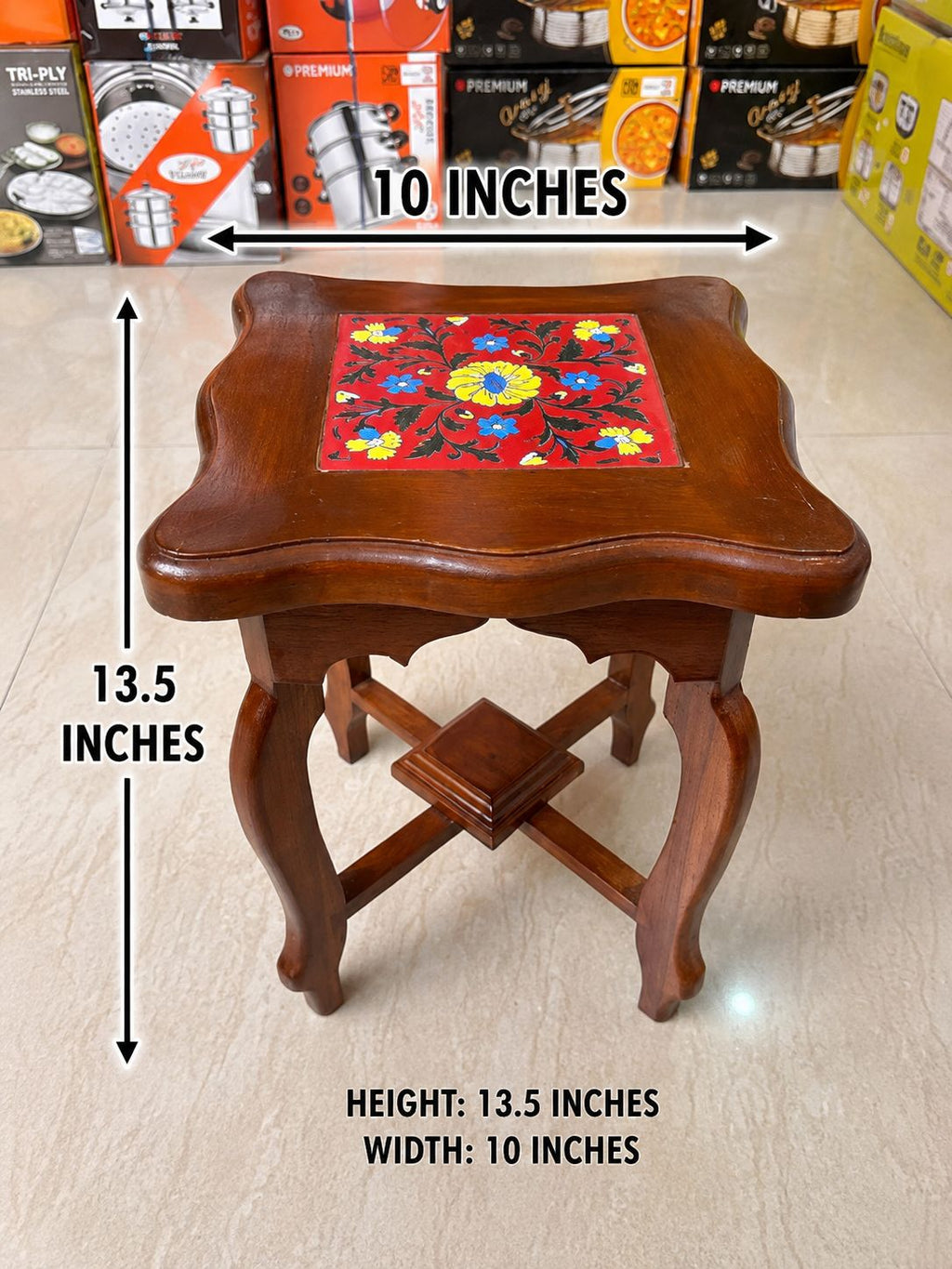Athangudi Teak Wood Stool