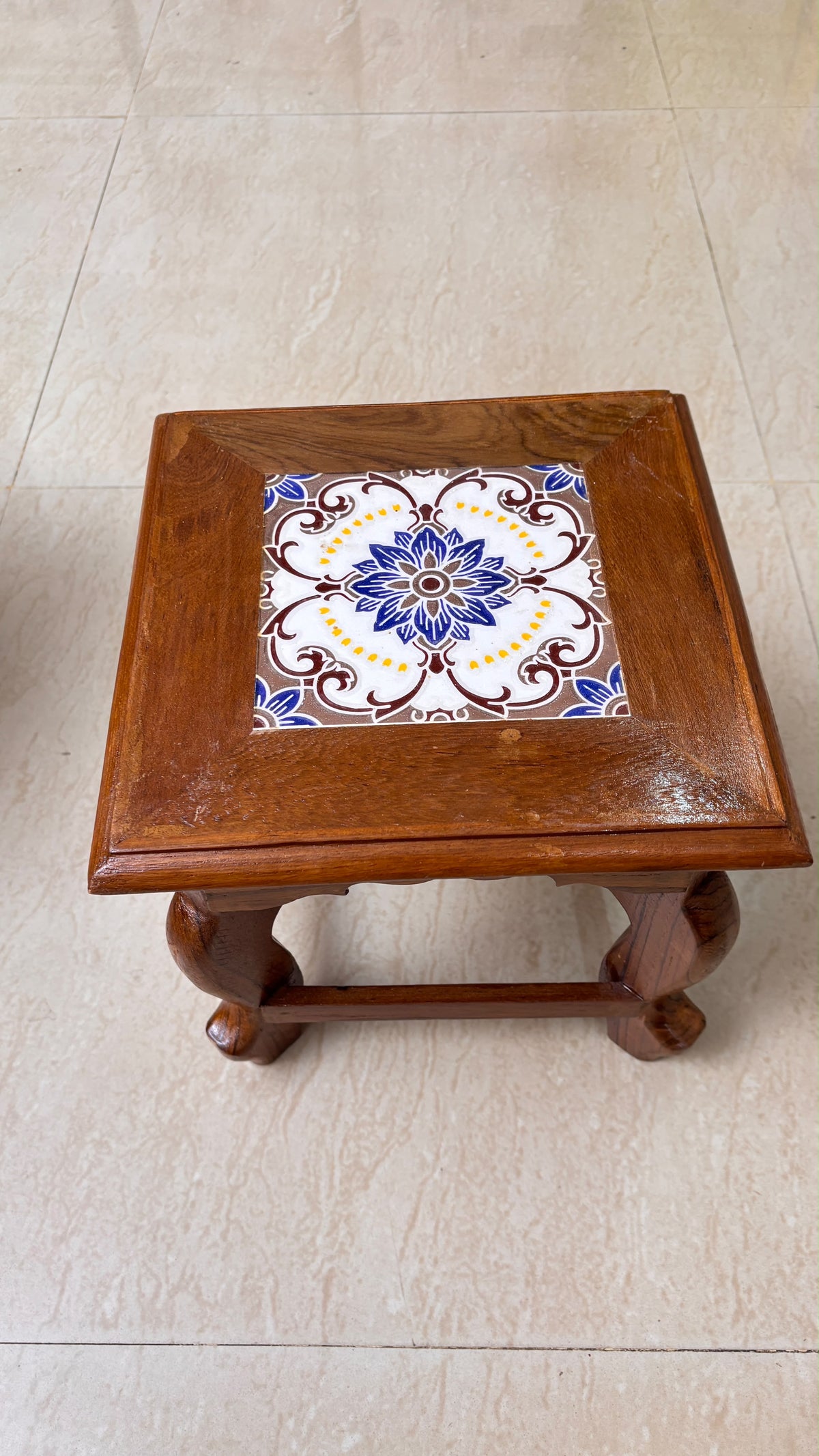 Athangudi Teak Wood Stool