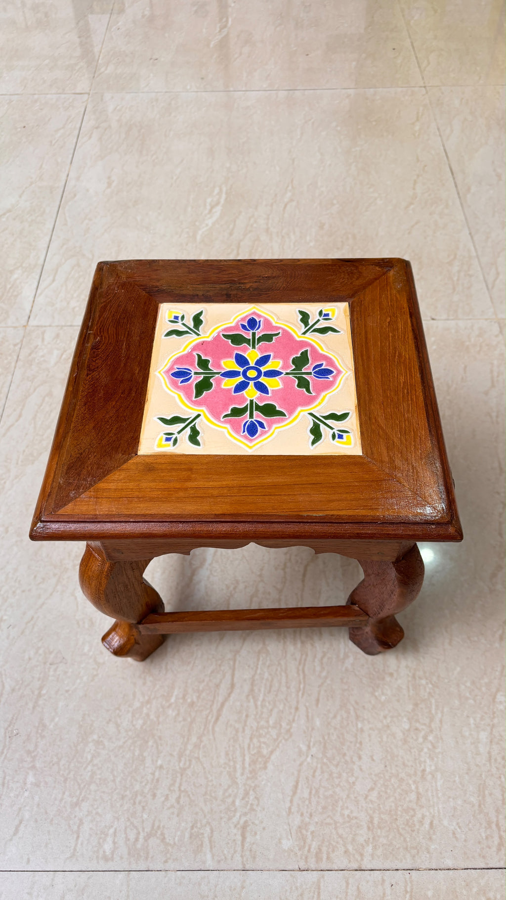 Athangudi Teak Wood Stool
