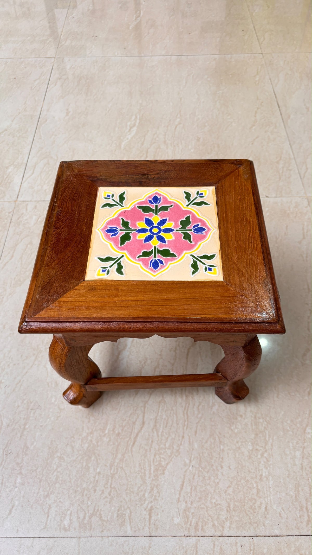 Athangudi Teak Wood Stool