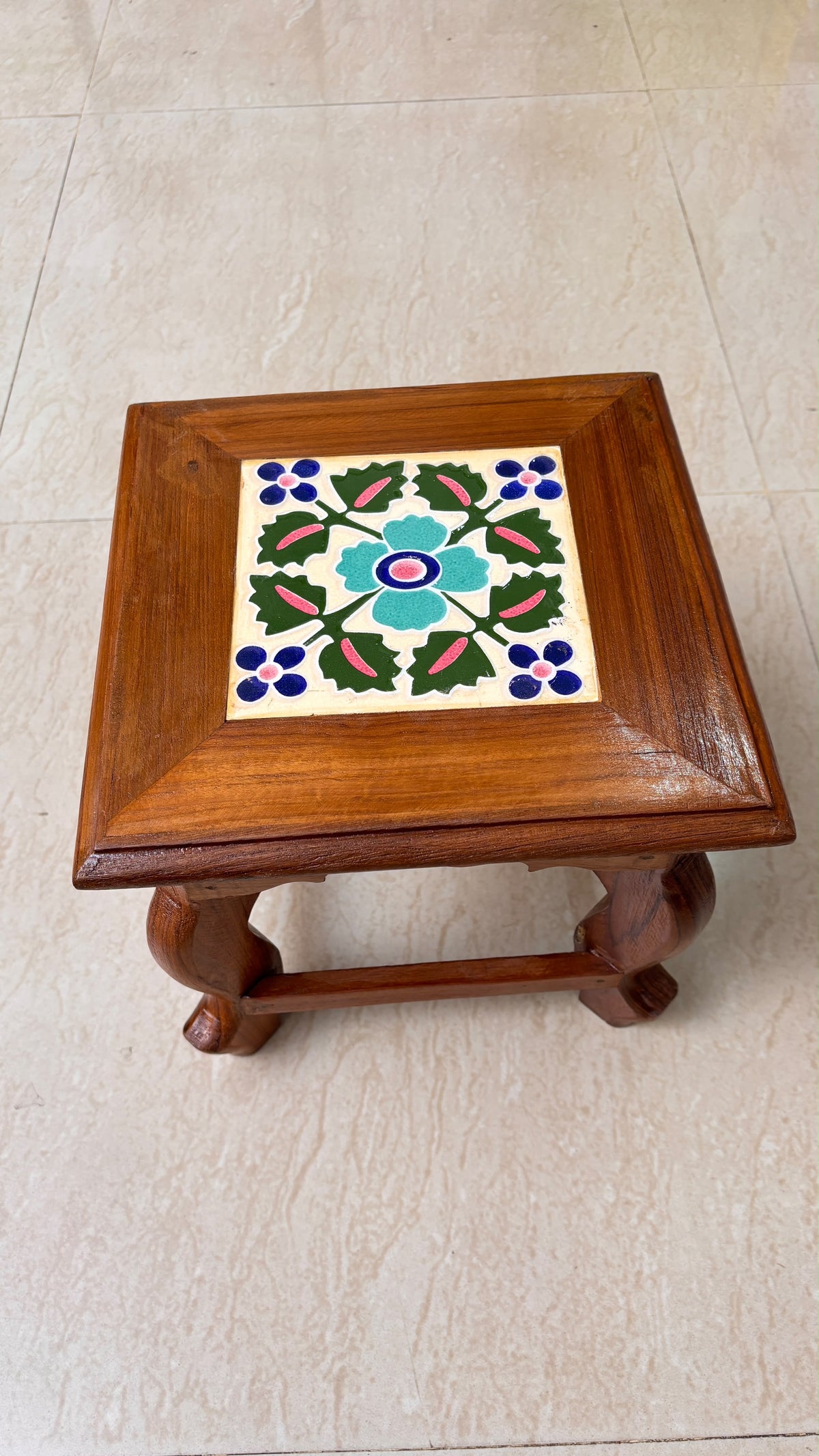 Athangudi Teak Wood Stool