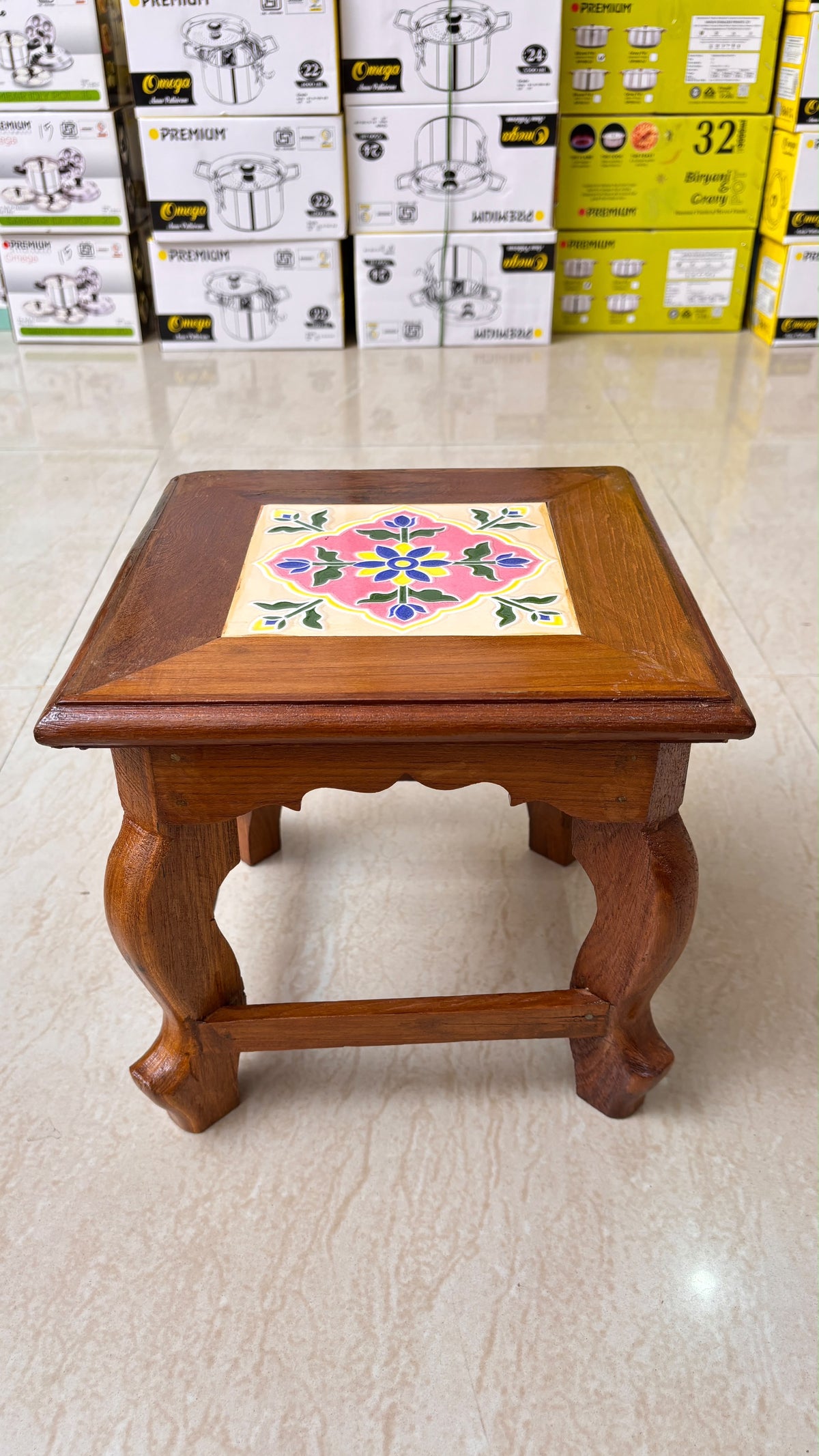 Athangudi Teak Wood Stool
