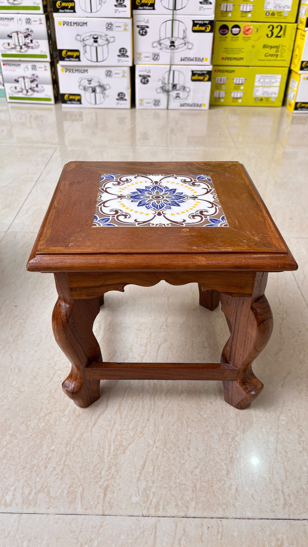 Athangudi Teak Wood Stool