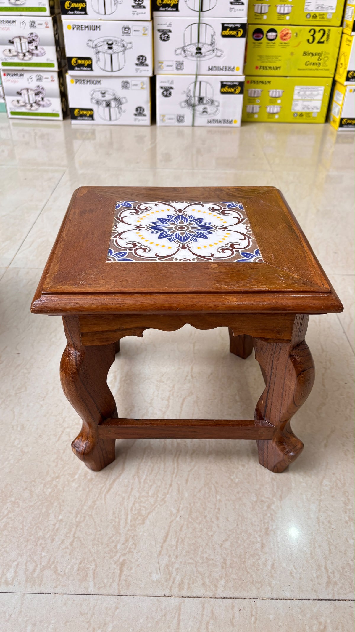 Athangudi Teak Wood Stool