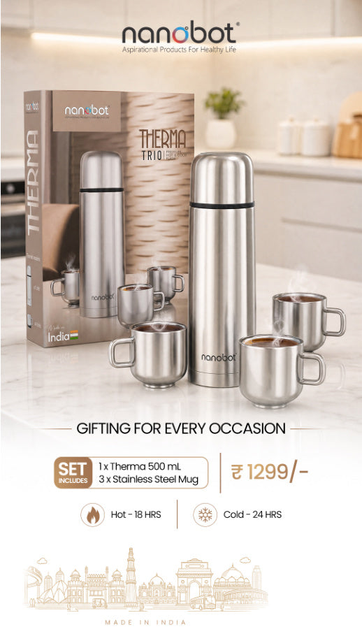 Nanobot Therma Trio – Premium Hot & Cold Flask Gift Set