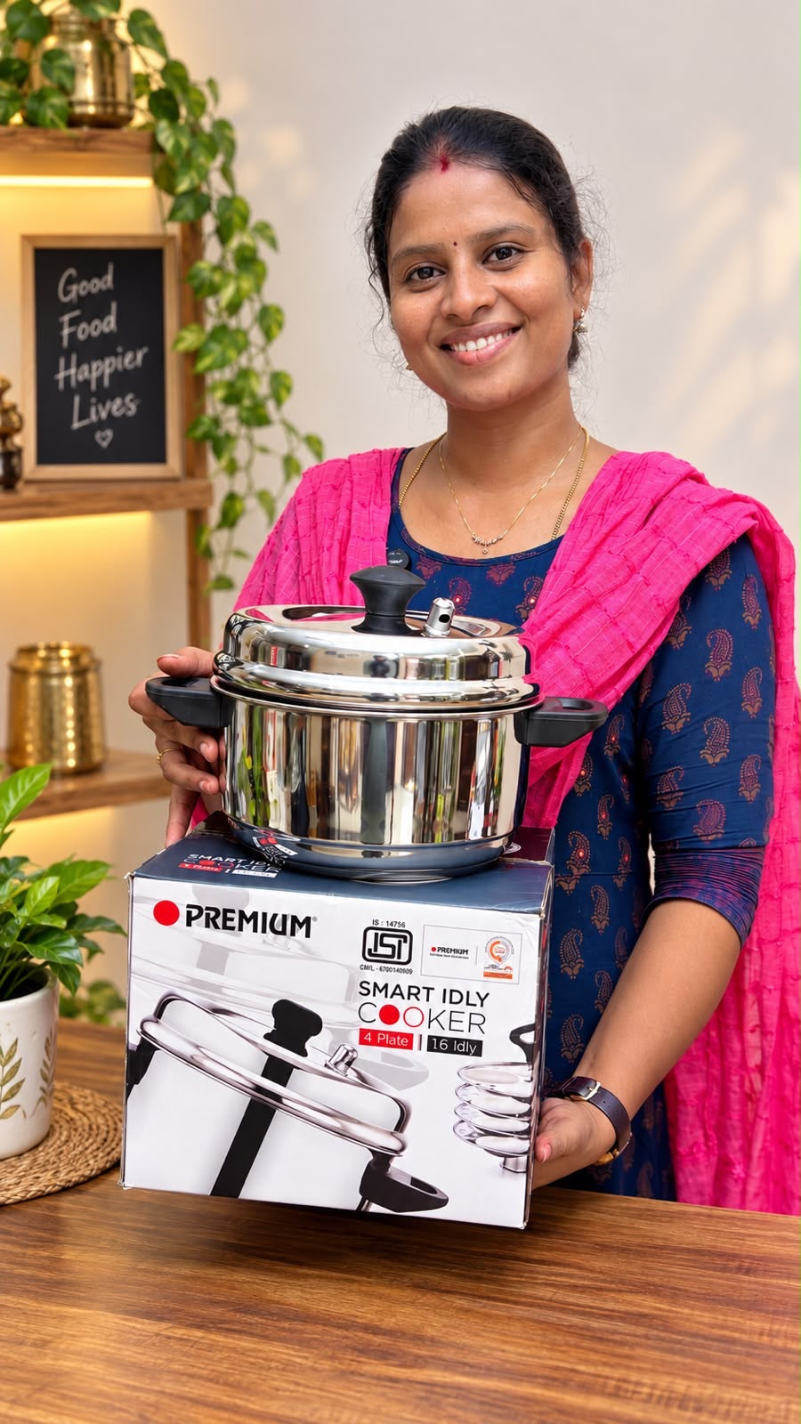 Smart Idly Cooker – 4 Plate | 16 Idly