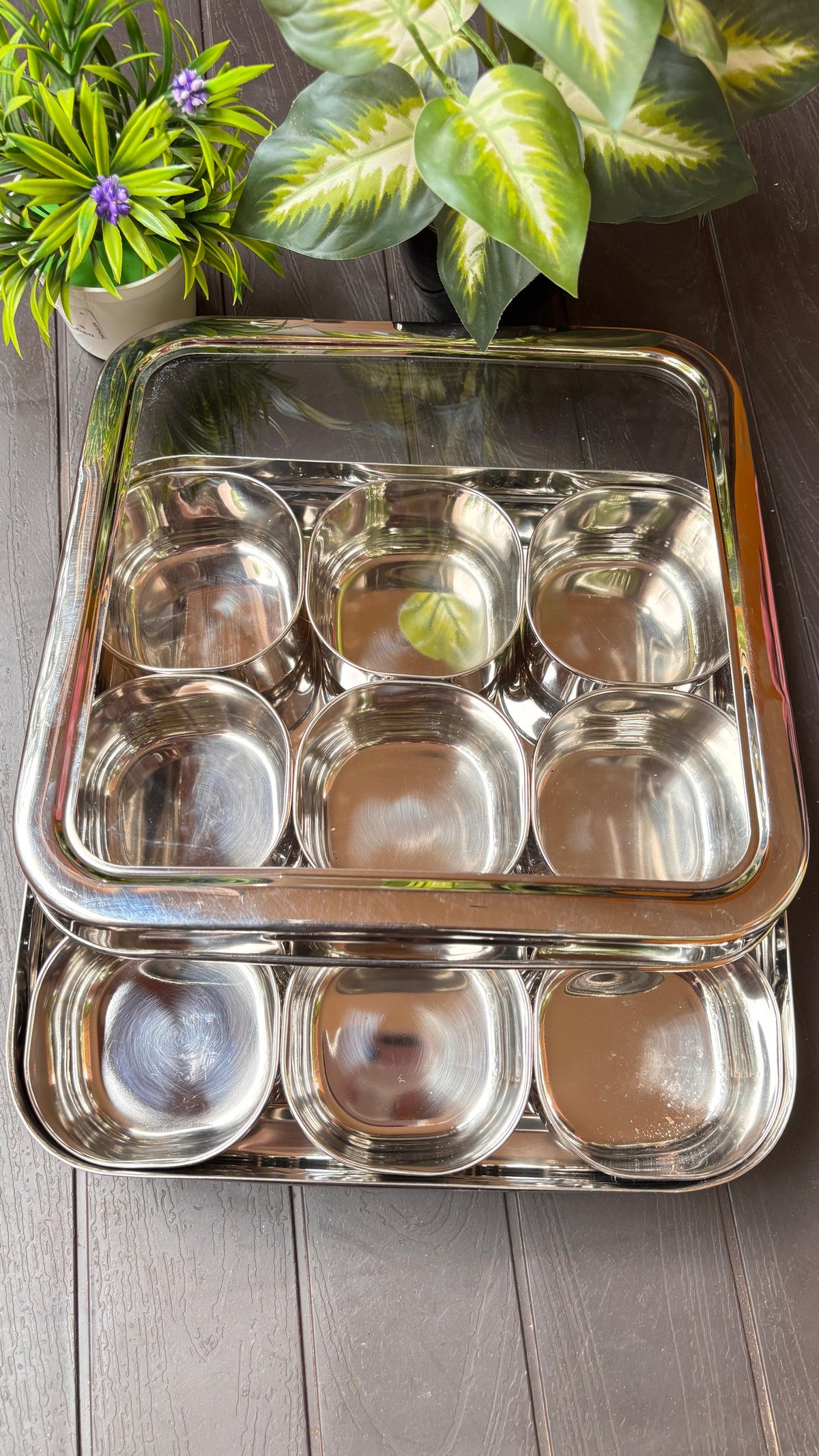 9-Container Transparent Masala Box