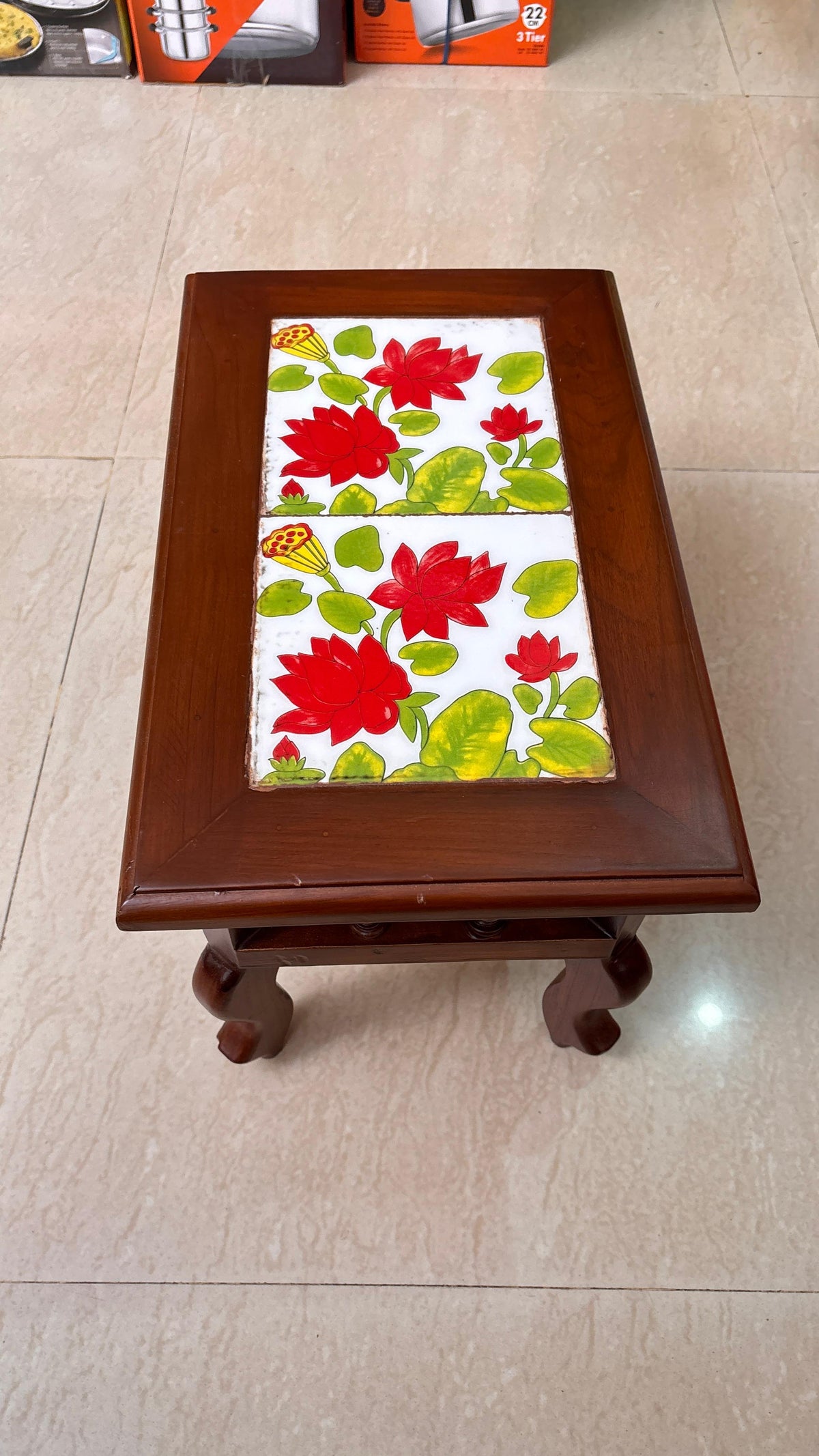 Athangudi Teak Wood Stool