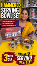 Hammered Serving Bowl Set – 3 Pieces