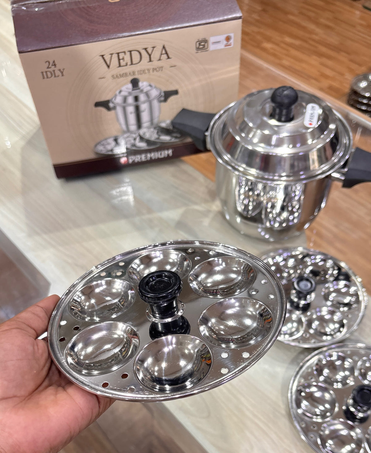 VEDYA Premium Triply Mini Idly Pot – 20 Mini Idly