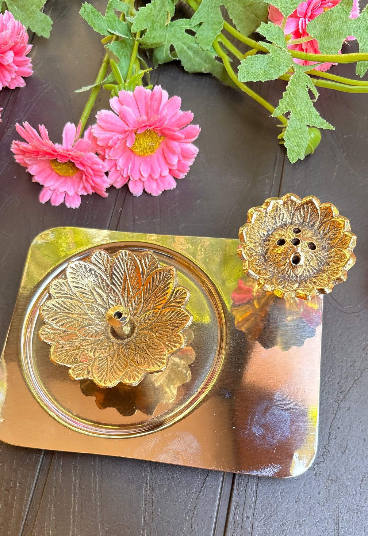 2-in-1 Brass Diya Lamp; Agarbatti Holder (Free Inside)