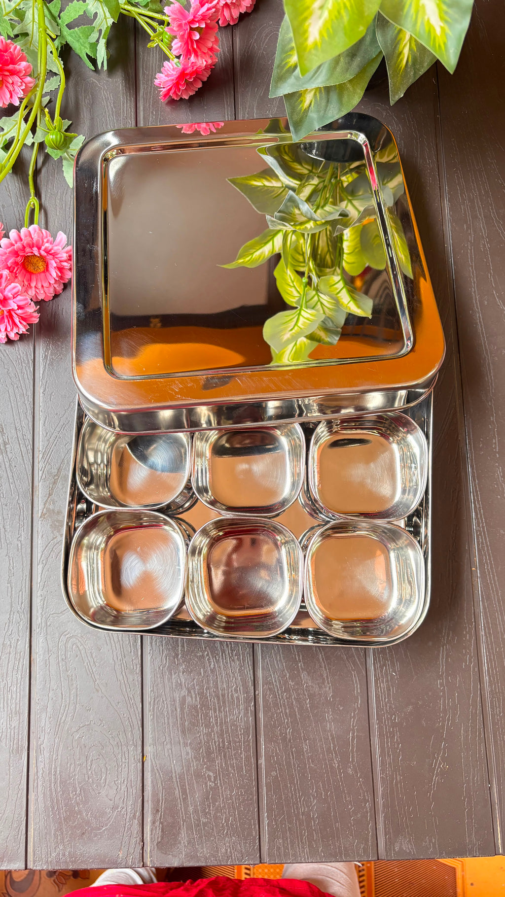 Stainless Steel Masala Box – 9 Compartments